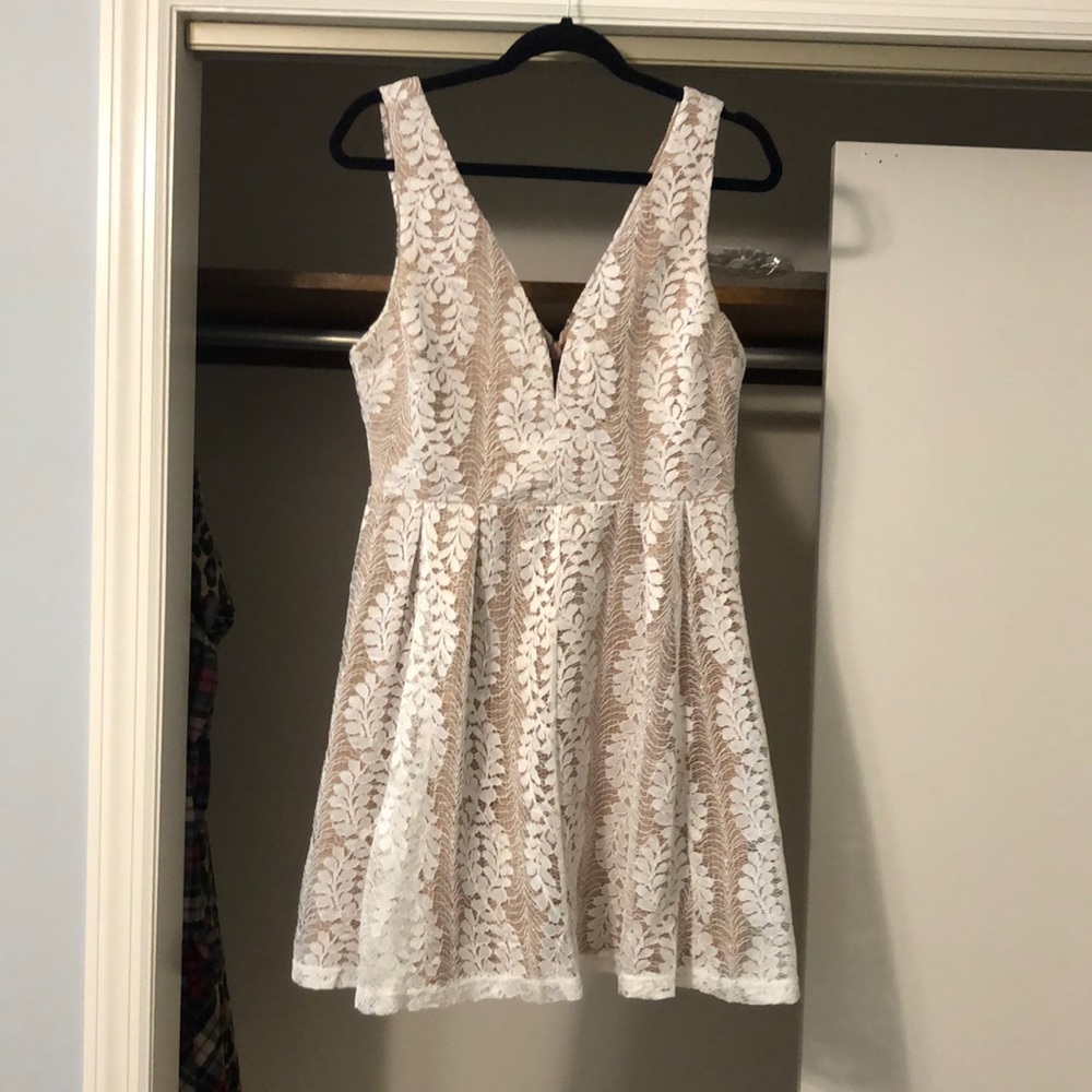 Lulu’s All of My Heart White Lace Skater Dress